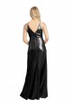 Online Negro línea A Tirantes espagueti Cuello en V Lentejuela Largo Formales Vestidos de dama de honor / Vestidos de fiesta