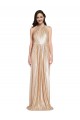 Online Oro Cubierta Halter Cuello Alto Lentejuela Largo Formales Vestidos de dama de honor / Vestidos de fiesta