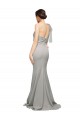 Online Ostra Plata Sirena Un Hombre Cuello de Corazón Barrer tren Crepé Elástico Tul Largo Formales Vestidos de dama de honor / Vestidos de fiesta