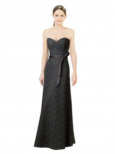 Online Pizarra gris Cubierta Cuello de Corazón Encaje Largo Vestidos de dama de honor
