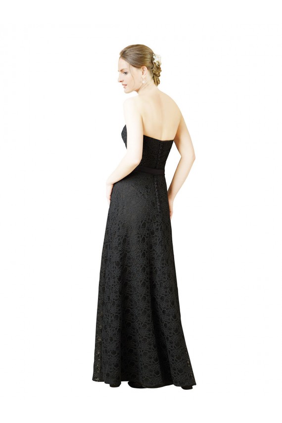 Online Pizarra gris Cubierta Cuello de Corazón Encaje Largo Vestidos de dama de honor