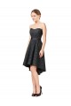 Online Pizarra gris línea A Cuello de Corazón Encaje Corto Asimétrico Vestidos de dama de honor / Vestidos de cóctel / Vestidos para homecoming
