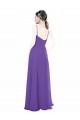Online Púrpura línea A Tirantes espagueti Cuello en V Gasa Largo Vestidos de dama de honor
