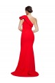Online Rojo Cubierta Un Hombre Barrer tren Crepé Elástico Largo Vestidos de dama de honor / Vestidos de fiesta