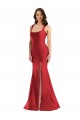Online Rojo Sirena Cuadrado Satén sedoso Largo Formales Vestidos de dama de honor / Vestidos de fiesta