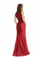 Online Rojo Sirena Cuadrado Satén sedoso Largo Formales Vestidos de dama de honor / Vestidos de fiesta