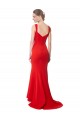 Online Rojo Sirena Cuello Alto Crepé Elástico Largo Formales Vestidos de dama de honor / Vestidos de fiesta