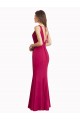 Online Rojo Sirena Cuello en V Cuello Alto Gasa Largo Vestidos de dama de honor / Vestidos de fiesta