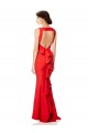 Online Rojo Sirena Halter Cuello Alto Crepé Elástico Largo Formales Vestidos de dama de honor / Vestidos de fiesta