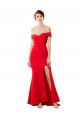 Online Rojo Sirena Hombros Descubiertos Crepé Elástico Largo Formales Vestidos de dama de honor / Vestidos de fiesta