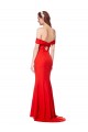Online Rojo Sirena Hombros Descubiertos Crepé Elástico Largo Formales Vestidos de dama de honor / Vestidos de fiesta
