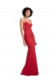 Online Rojo Sirena Tirantes espagueti Crepé Elástico Largo Formales Vestidos de dama de honor / Vestidos de fiesta