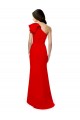 Online Rojo Sirena Un Hombre Cuello Alto Crepé Elástico Largo Formales Vestidos de dama de honor / Vestidos de fiesta