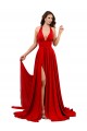 Online Rojo línea A Halter Spandex Largo Formales Vestidos de dama de honor / Vestidos de fiesta