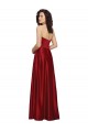 Online Rojo oscuro línea A Sin tirantes Satén Largo Vestidos de dama de honor / Vestidos de fiesta