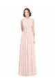 Online Rosa 42 línea A Halter Gasa Largo Vestidos de dama de honor