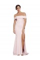 Online Rosa Cubierta Cuadrado Barrer tren Crepé Elástico Largo Formales Vestidos de dama de honor / Vestidos de fiesta