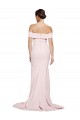 Online Rosa Cubierta Cuadrado Barrer tren Crepé Elástico Largo Formales Vestidos de dama de honor / Vestidos de fiesta