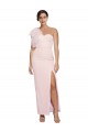 Online Rosa Cubierta Un Hombre Cuello de Corazón Crepé Elástico Largo Formales Vestidos de dama de honor / Vestidos de fiesta