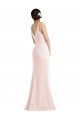 Online Rosa Trompeta Cuello en V Crepé Elástico Largo Formales Vestidos de dama de honor / Vestidos de fiesta