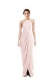 Online Rosa Trompeta Halter Crepé Elástico Largo Vestidos de dama de honor / Vestidos de fiesta