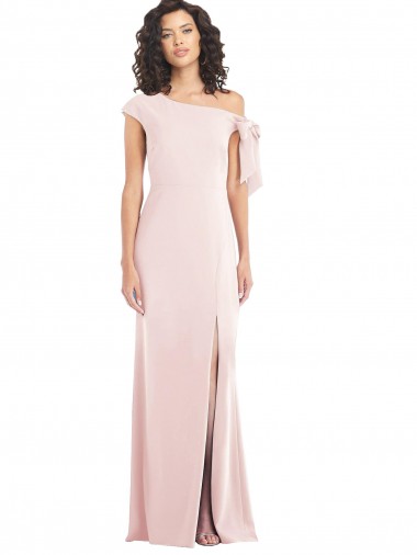 Online Rosa Trompeta Hombros Descubiertos Crepé Elástico Largo Formales Vestidos de dama de honor / Vestidos de fiesta