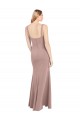 Online Rosa empolvado Sirena Cuadrado Cuello Alto Crepé Elástico Largo Vestidos de dama de honor / Vestidos de fiesta