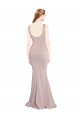 Online Rosa empolvado Sirena Cucharón Crepé Elástico Largo Formales Vestidos de dama de honor / Vestidos de fiesta