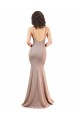 Online Rosa empolvado Sirena Cuello en V Crepé Elástico Largo Formales Vestidos de dama de honor / Vestidos de fiesta