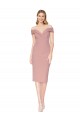 Online Rosa empolvado Sirena Hombros Descubiertos Crepé Elástico Corto Formales Vestidos de dama de honor / Vestidos de fiesta / Vestidos de cóctel