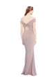 Online Rosa empolvado Sirena Hombros Descubiertos Cuello en V Crepé Elástico Largo Formales Vestidos de dama de honor / Vestidos de fiesta