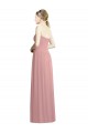 Online Rosa empolvado línea A Cuello de Corazón Sin tirantes Gasa Largo Formales Vestidos de dama de honor / Vestidos de noche