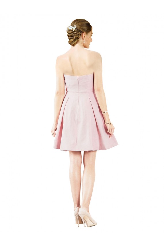 Online Rosa línea A Cuello de Corazón Satén Corto Vestidos de dama de honor / Vestidos de cóctel