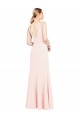 Online Rosa línea A Cuello en V Cuello Alto Crepé Elástico Largo Formales Vestidos de dama de honor / Vestidos de fiesta