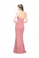 Online Salmón Sirena Cuello de Corazón Sin tirantes Encaje Largo Vestidos de dama de honor / Vestidos de fiesta
