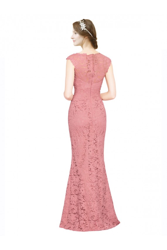 Online Salmón Sirena Cuello de Corazón Sin tirantes Encaje Largo Vestidos de dama de honor / Vestidos de fiesta