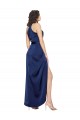 Online Sapphire línea A Halter Cuello Alto Satén sedoso Largo Asimétrico Formales Vestidos de dama de honor / Vestidos de fiesta