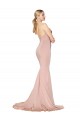 Online Sirena Cuello Alto Crepé Elástico Largo Formales Vestidos de dama de honor / Vestidos de fiesta