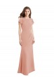 Online Sirena Cuello Barco Cuello Alto Gasa Largo Vestidos de dama de honor / Vestidos de fiesta