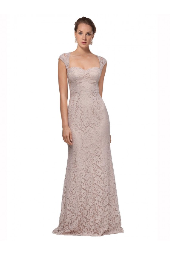 Online Sirena Cuello de Corazón Encaje Largo Vestidos de dama de honor / Vestidos de fiesta