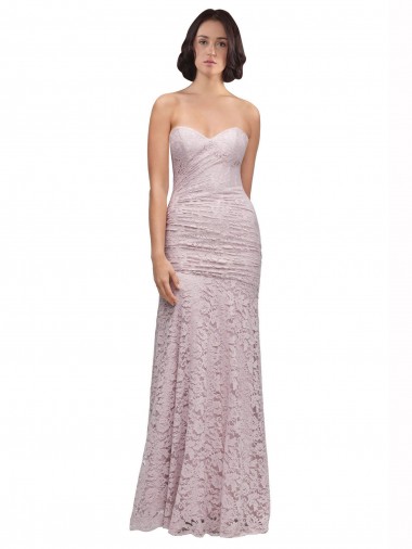 Online Sirena Cuello de Corazón Encaje Largo Vestidos de dama de honor / Vestidos de fiesta
