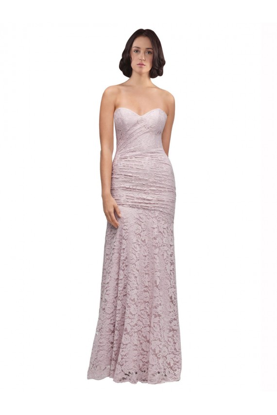 Online Sirena Cuello de Corazón Encaje Largo Vestidos de dama de honor / Vestidos de fiesta