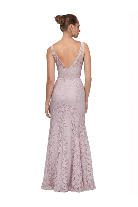 Online Sirena Cuello en V Cuello de Corazón Encaje Largo Vestidos de dama de honor / Vestidos de fiesta