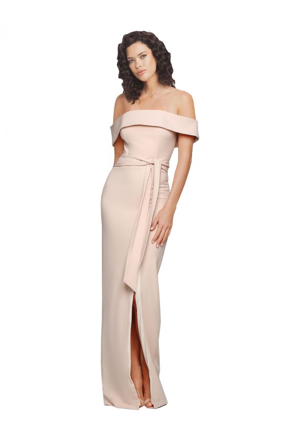 Online Sirena Hombros Descubiertos Crepé Elástico Largo Formales Vestidos de dama de honor / Vestidos de fiesta
