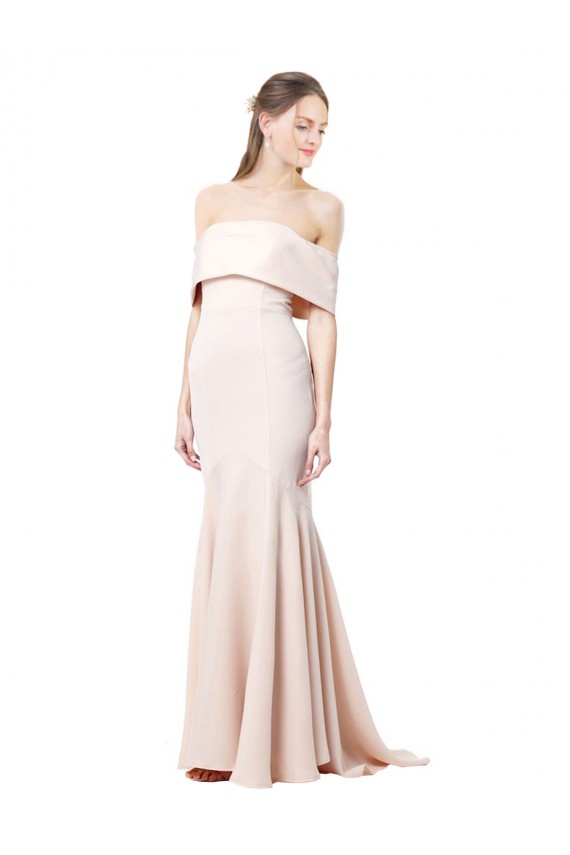 Online Sirena Hombros Descubiertos Crepé Elástico Largo Formales Vestidos de dama de honor / Vestidos de fiesta
