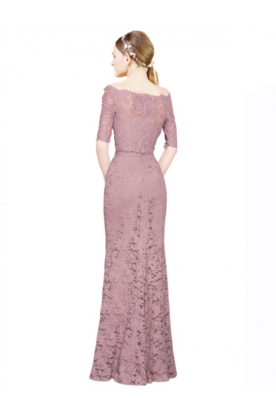 Online Sirena Hombros Descubiertos Encaje Largo Vestidos de dama de honor / Vestidos de fiesta
