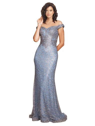 Online Sirena Hombros Descubiertos Lentejuela Largo Formales Vestidos de dama de honor / Vestidos de fiesta