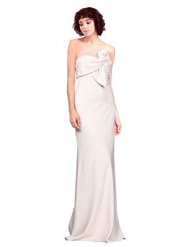 Online Sirena Sin tirantes Crepé Elástico Largo Vestidos de dama de honor / Vestidos de fiesta