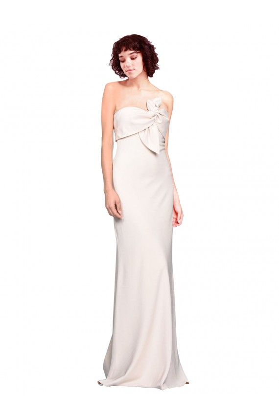 Online Sirena Sin tirantes Crepé Elástico Largo Vestidos de dama de honor / Vestidos de fiesta