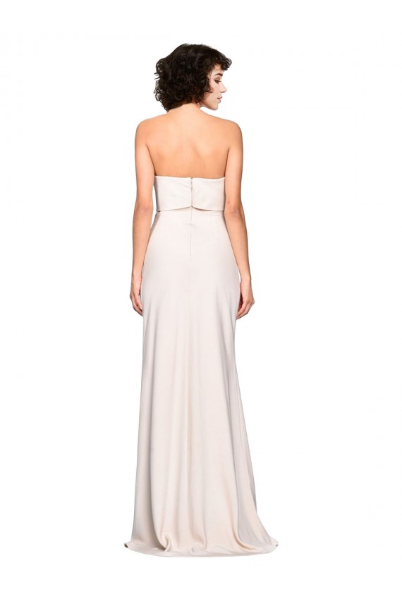 Online Sirena Sin tirantes Crepé Elástico Largo Vestidos de dama de honor / Vestidos de fiesta